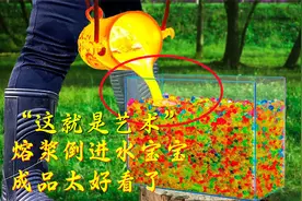 熔浆倒进一万个水晶宝宝里，得出来的艺术品，有点像珊瑚？视频封面
