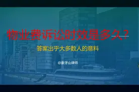 物业费诉讼时效是多久？答案出乎你的意料视频封面