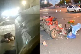 监控实拍！柳州54岁男子遭油罐车碾压身亡，肇事司机直接驶离现场视频封面