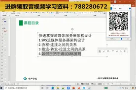 快速掌握流媒体服务器搭建和架构设计 FFmpeg|WebRTC|SRS|RTMP视频封面