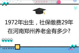 1972年出生,社保缴费29年,账户14万,在河南郑州养老金有多少?视频封面