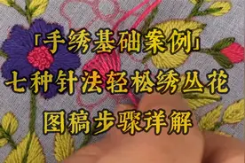 「手绣基础案例」七种针法轻松绣丛花，图稿步骤详解视频封面