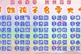 2022年李姓孩子名字大全 男孩名字推荐 古风取名 诗经取名视频封面