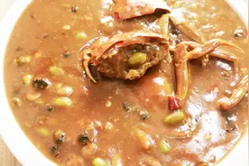 100元买的蟹做出的面糊酱，鲜美好吃的不要不要的。巴适的很