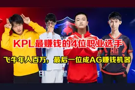KPL最赚钱的4位职业选手，飞牛年入百万，最后一位成AG赚钱机器！