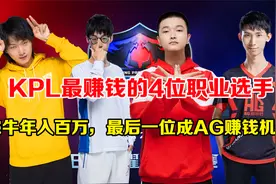KPL最赚钱的4位职业选手，飞牛年入百万，最后一位成AG赚钱机器！