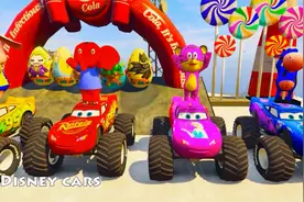 男孩喜欢的迪士尼汽车玩具城，小动物们大象小猪等专属汽车玩具视频封面