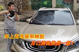 车上有鸟屎和树胶，老司机手把手教你如何洗车不伤漆，方法很简单视频封面
