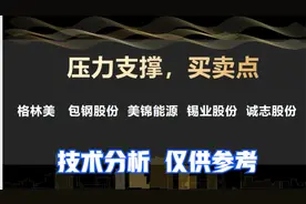 格林美 包钢股份 美锦能源 锡业股份 诚志股份 客观点评 压力支撑