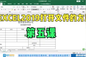 EXCEL2019打开文件的方法视频封面