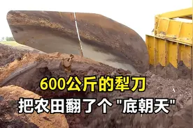 600公斤的深耕犁，3台拖拉机才能拉动，把农田翻了个“底朝天”视频封面