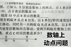 数学7上：怎么求点C对应的数是多少？数轴上的动点问题视频封面