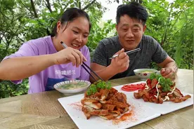 老公嘴馋鸡排，胖妹一口气做2种口味，色泽诱人，大洋边吃边夸视频封面