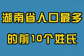 湖南省人口最多的前10个姓氏，快来看看有没有你的姓视频封面