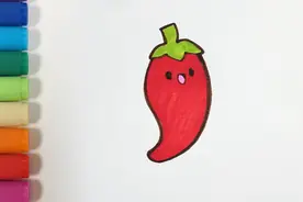 儿歌多多儿童简笔画 辣椒 宝贝拿出彩笔一起画一个可爱的卡通辣椒视频封面