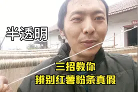 如何才能区分红薯粉条真假，看行内人用三个方法试验告诉你视频封面