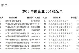 中国企业联合会，22年中国企业500强名单视频封面
