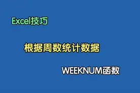 根据周数统计数据，不要再一个一个数了，用weeknum函数2分钟搞定