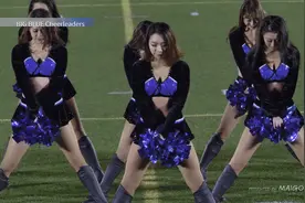 日本美女黑色小短裙，X联赛2019BigBlue啦啦队视频封面