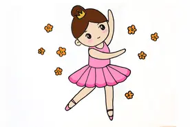 儿童简笔画教程 跳芭蕾舞的可爱小女孩，简单好看