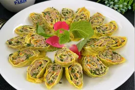 鸡蛋皮这做法很火，酒店一份88元，在家成本不到10块，好吃不油腻视频封面