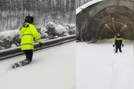 四川一高速因大雪中断交通，被困车主：积雪没过脚踝，在车上过夜视频封面