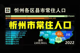 忻州各区县市常住人口，2000-2022@DOU+小助手视频封面