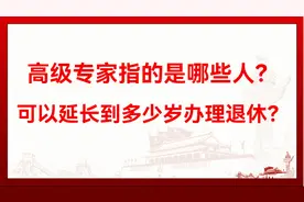 高级专家指的是哪些人？可以延长到多少岁办理退休？视频封面