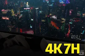 4K 赛博朋克未来城市窗口声音氛围七小时视频封面