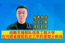 战略支援部队信息工程大学在河南省提前批的报考条件及录取分数线视频封面
