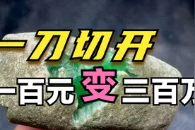 100元的翡翠原石赌石，切开后暴涨300万！视频封面