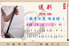电影怒潮插曲《送别》二胡演奏教学示范，同步动态简谱，颂音坊视频封面