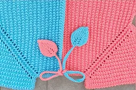 趣味叶子花婴儿开襟背心编织方法上部分，左右对称不同色，超简单视频封面