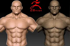 【zbrush建模】标准男性人体肌肉雕刻教程、zbrush零基础案例教学视频封面