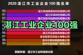2020湛江工业企业100强排名，晨鸣浆纸第5，湛江卷烟厂第12视频封面