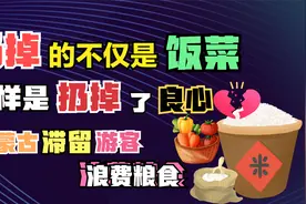 扔掉的不仅是饭菜，同样是扔掉了良心，内蒙古滞留游客浪费粮食！视频封面