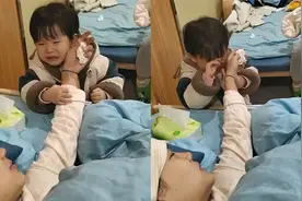 泪目！2岁女儿看到生完二胎的妈妈，心疼大哭，爸爸：谁哄都没用视频封面