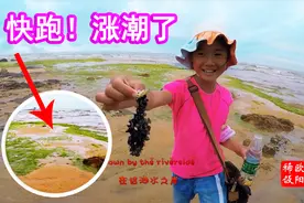 21集：日照太公岛玩的正嗨，突然涨潮了一家三口吓得赶紧跑！视频封面