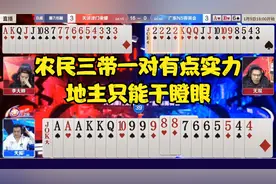 农民三带一对有点水准哦，地主只能干瞪眼，这怕不是猜的吧！