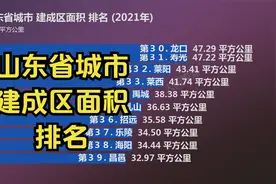 山东省城市 建成区面积 排名 (2021年), 你的城市是多少呢?视频封面