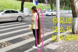 实拍重庆抗战文化一条街，偶遇长发美女，你见过这么长的头发吗？