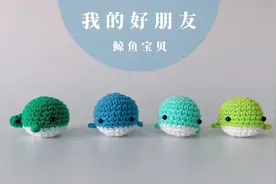 hi，鲸鱼宝贝，我要和你做朋友，毛线钩编的鲸鱼玩偶，可做挂件视频封面