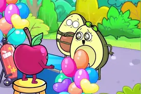 牛油果动画，小果喜欢气球结果被带飞了，要怎么解救小果呢？视频封面