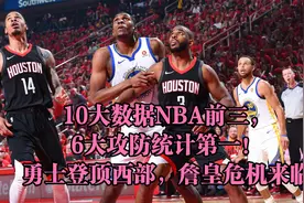10大数据NBA前三，6大攻防统计第一！勇士登顶西部，詹皇危机来临视频封面