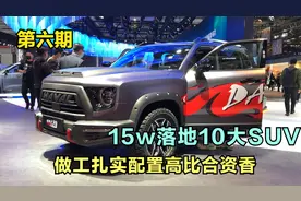 15万内落地，最值得推荐十大SUV！做工扎实配置又高，比合资厚道视频封面