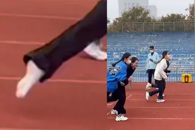 河南高校女生体测，跑步把鞋跑掉，光脚向前冲视频封面