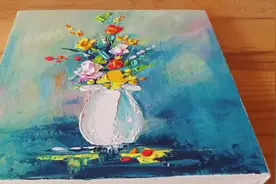 手工绘画教程，花瓶抽象画的制作方法！视频封面