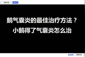 鹅气囊炎的最佳治疗方法？小鹅得了气囊炎怎么治视频封面