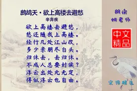 鹧鸪天·欲上高楼去避愁 宋代 辛弃疾 巧妙运用暗喻显示深厚韵味