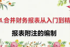 4.合并财务报表从入门到精通-报表附注的编制【转载】视频封面